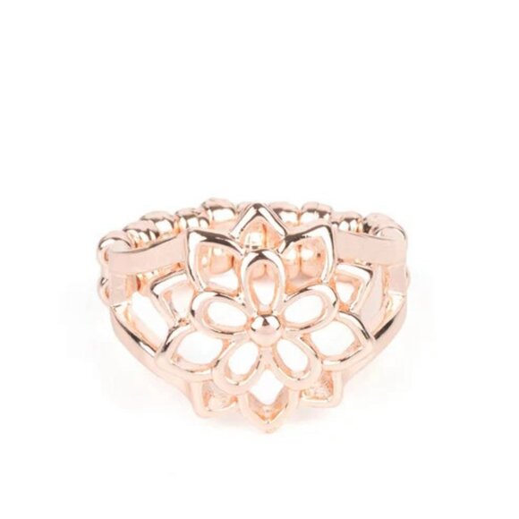 Paparazzi Jewelry Accessories - Prana Paradise - Rose Gold Ring - Vintage - Picture 2 of 4